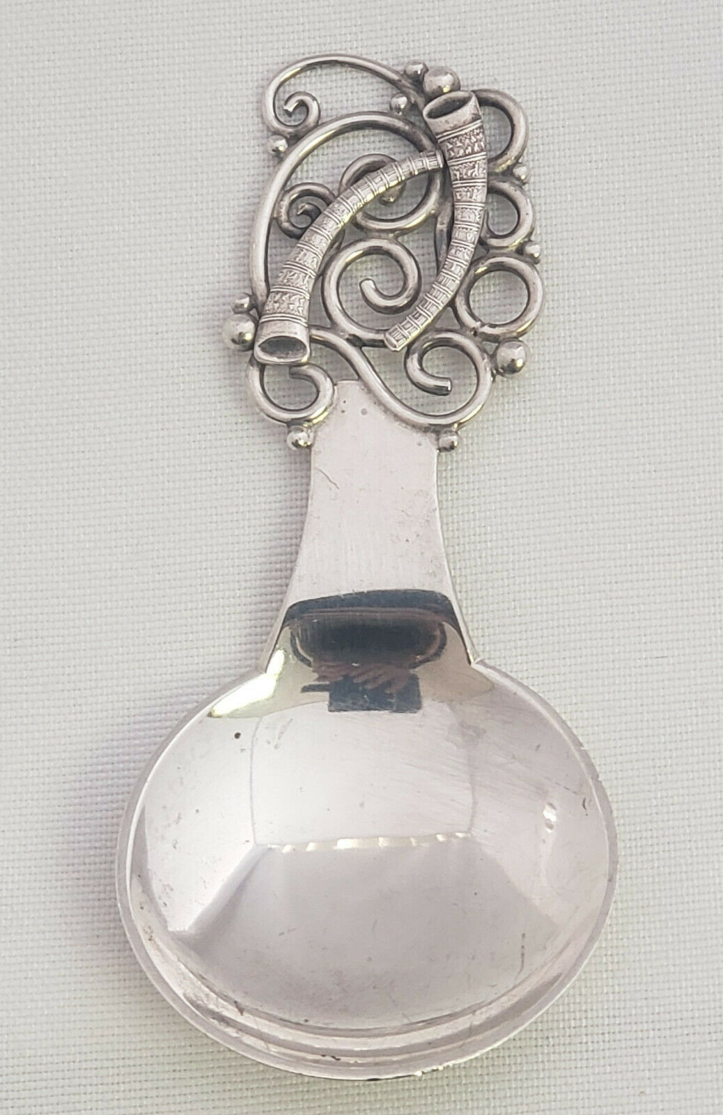 Denmark 830 Sterling Hand Made A/sh. Petersen Tea Caddy Spoon-1947-1957